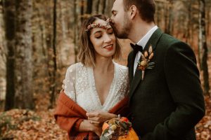 portraits des mariés, automne