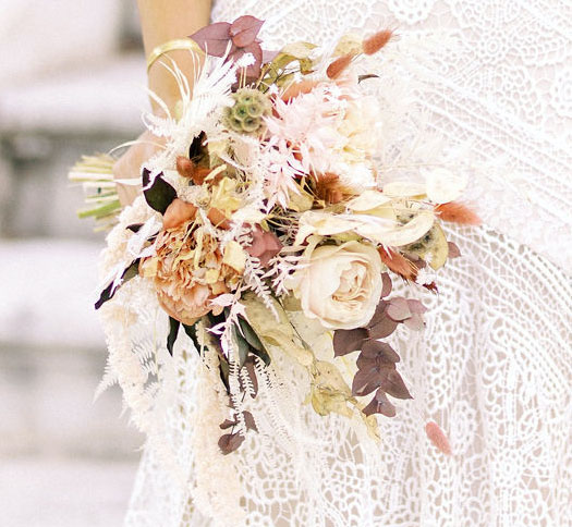 bouquet mariée sauvage fleurs séchées